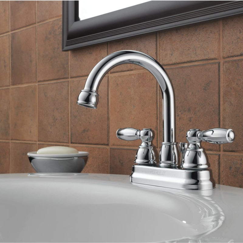 Peerless Claymore Centerset Bathroom Faucet Chrome, Bathroom Sink Faucet, Pop-Up Drain Assembly, Chrome P299685LF - Image 2